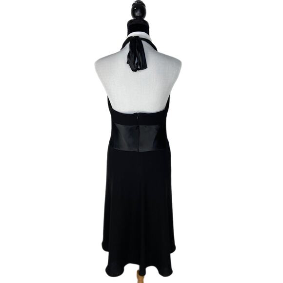 Y2K Black Halter Cocktail Dress - Women's Size 14 - Picture 2 of 5